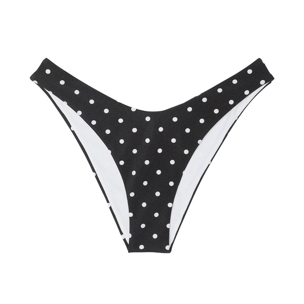 Victoria's Secret Black and White Polka Dot Bikini Bottom - Picture 3 of 4